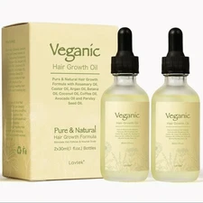 Lavtek Veganic Natural Hair Growth Oil, 2 Pack 30ml x 2pcs