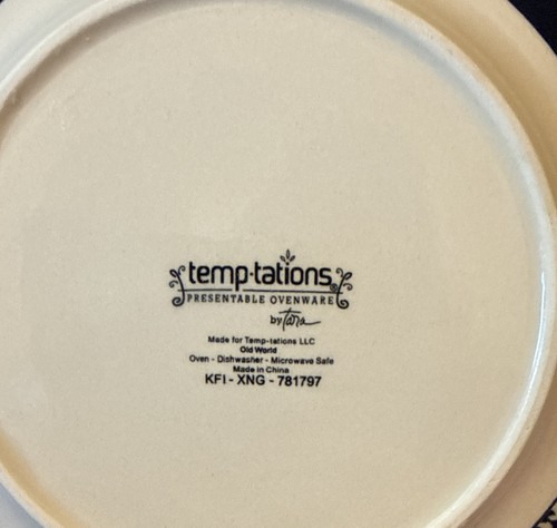 Temptations by Tara Old World Blue Floral Bread Butter Plates Plate Set Of 2 - Picture 3 of 3