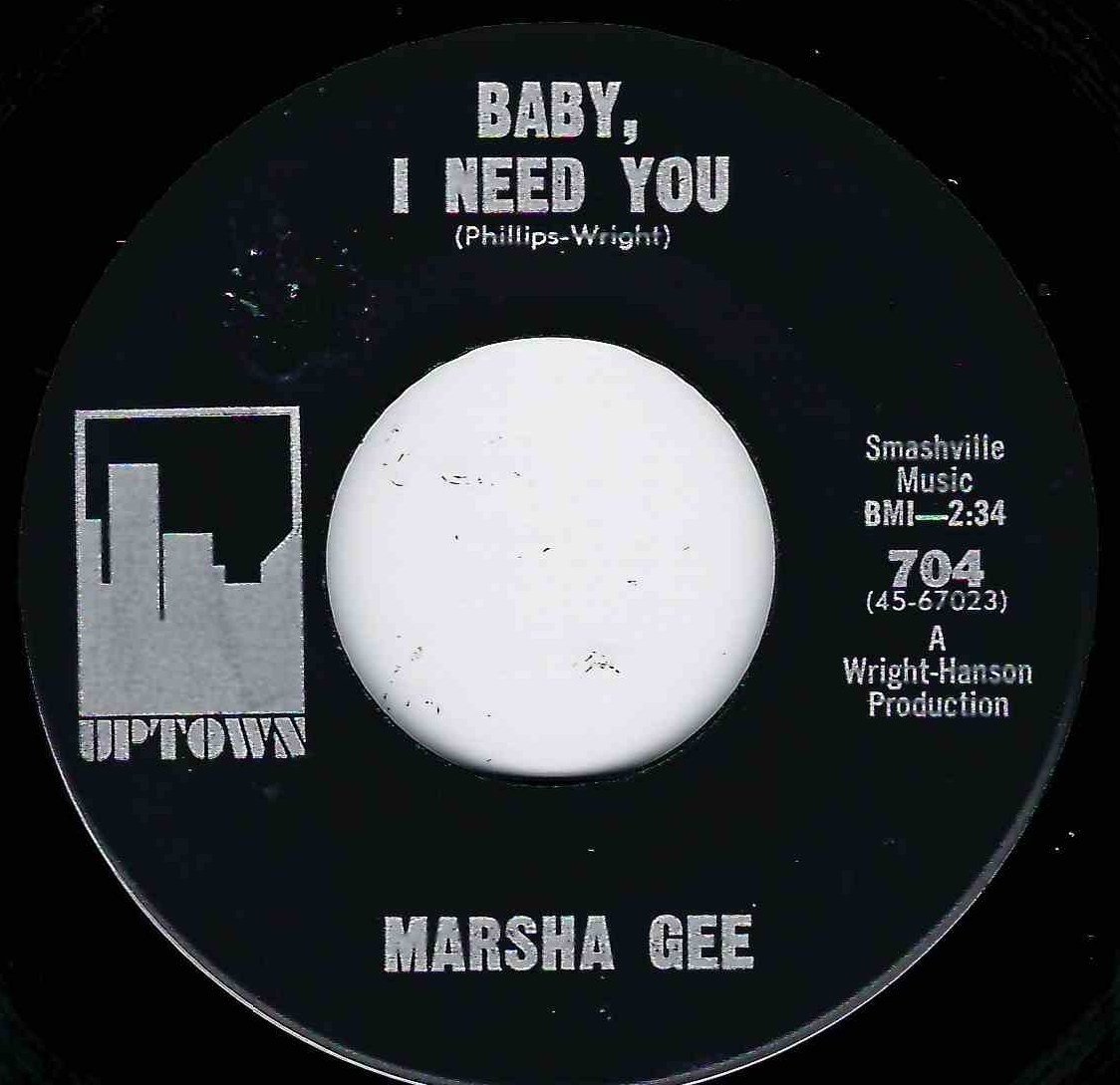 photo of Marsha Gee - Baby I Need You - Uptown