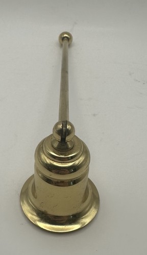 Vintage Brass Bell Hinged Candle Snuffer 7” Handle - Picture 3 of 7