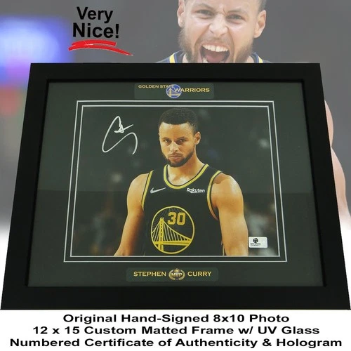 Stephen Curry Golden State Warriors Hand-Signed  8x10 Photo Custom Framed w/COA