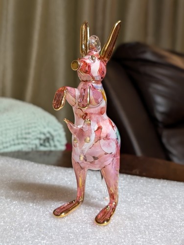 Handblown Glass Ornament Kangaroo And Joey Made In Egypt By Artisans 6 In Tall - Picture 11 of 16