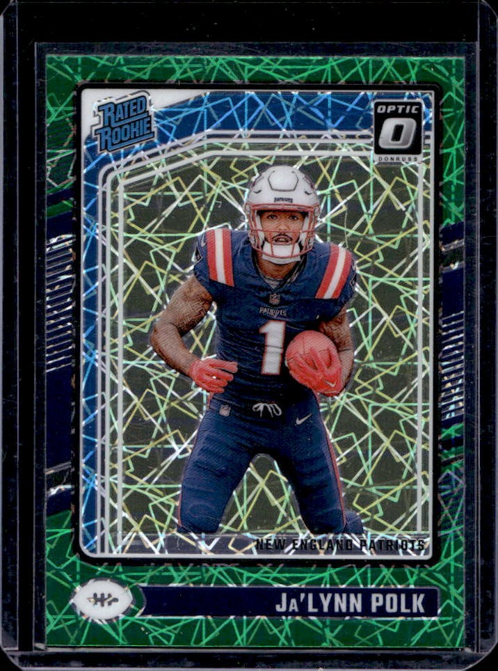 2024 Donruss Optic Ja'Lynn Polk Green Velocity Rated Rookie #240 Patriots