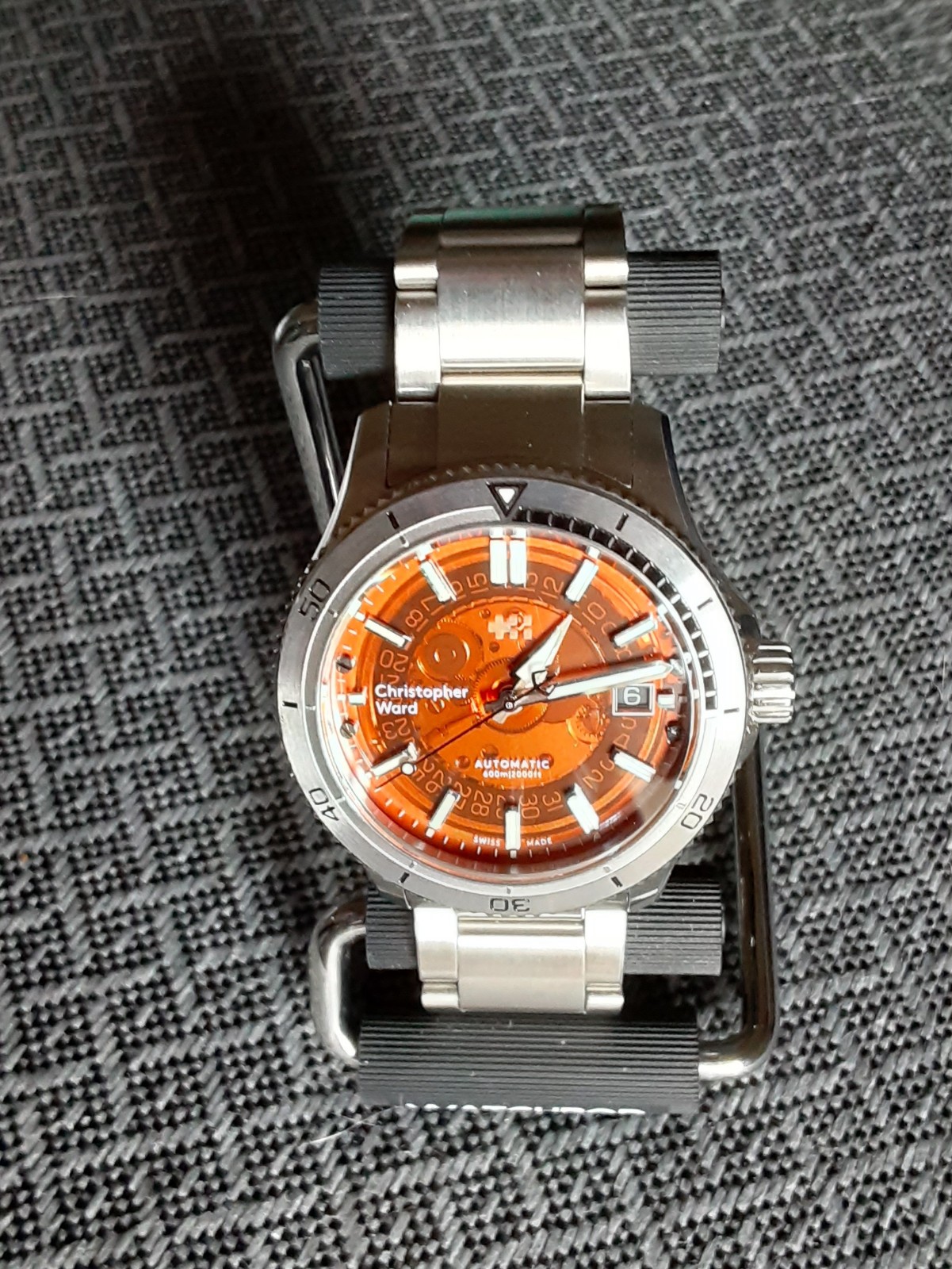 Christopher Ward C60 600 Sapphire Orange 40mm Diver Watch Swiss