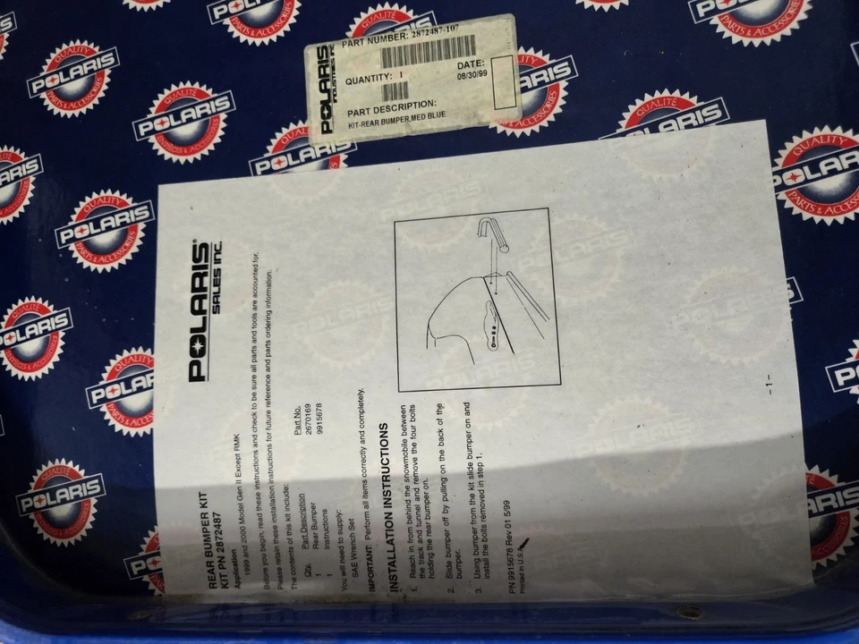 Parachoques trasero Polaris Nos Gen 2 II 2872487 107 AZUL MED Xcr 800 440 Rmk Xcsp Sks Foto 2 de 2