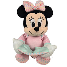 Disney Baby Minnie Mouse Peek-A-Boo Talking Musical 12" Plush Pink Dots