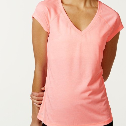 Suéter de mujer Ideology ropa deportiva top manga corta liso cuello en V A7599 - Imagen 3 de 18