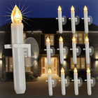 12 Pcs Christmas Window Candles with 6 Hour Timer with Suction Cups, Double Brig