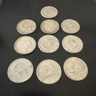 Lot of Ten (10) 1964 Kennedy Silver Half Dollars - 90% Silver U.S. Coins $5 Face