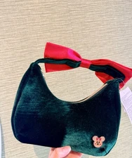 Disney Park Gingerbread Bag Minnie Mouse Velvet Shoulder Bag NWT 2025