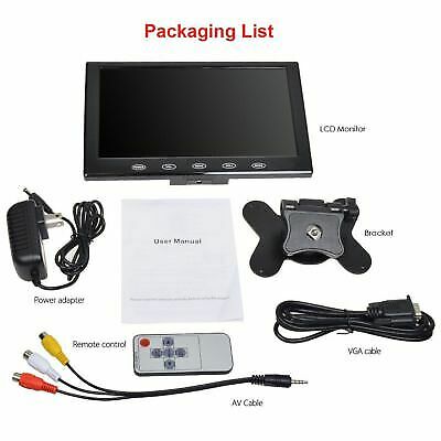 Ultra Thin 7" TFT LCD HD CCTV Monitor Screen RCA/AV VGA HDMI w/Speaker + Adpater - Picture 12 of 12