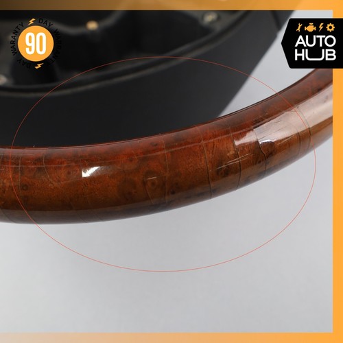 03-09 Mercedes R230 SL500 CLK320 CLK550 Steering Wheel Walnut Wood Black OEM - Picture 4 of 23