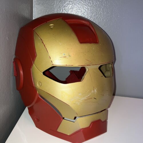 Original Hasbro 2008 Iron Man Face Mask Marvel Halloween Battle Warn - Picture 2 of 4