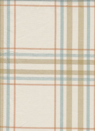 2 x Fabric Remnants Beige Stripes & Squares 34 x 32cm  55% Cotton Mix Villa Nova - Picture 2 of 3