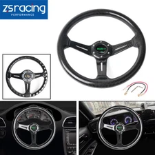 14inch/345mm 6 Bolt Universal Real Carbon Fiber Racing Steering Wheel Deep Dish