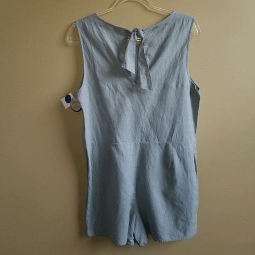 NWT Junk Food Gray Sleeveless Romper Women Embroidered Mickey Disney Large L - Picture 5 of 9