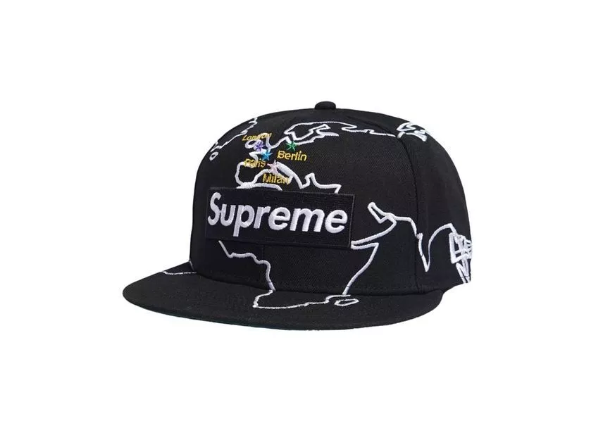 Logo boîte Supreme Worldwide nouvelle époque noir