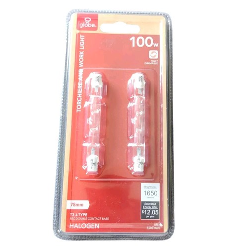 NEW 2-Pack Globe Dimmable Light Bulb T3 J-Type 78mm 120V 100W 100 Watt - Picture 2 of 6