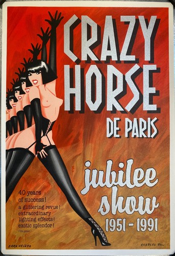 Vintage Crazy Horse de Paris Cabaret Poster