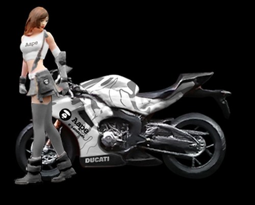 DUCATI AAPE con Figura - Bianco/Argento - Altro Art 1:64 - Foto 5 di 6