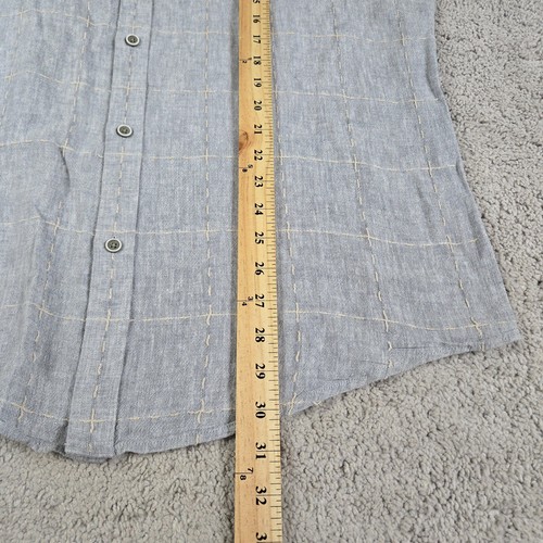 Boca Classics Linen Blend Shirt Mens XL Gray Blue Button Up Beach Normcore - Picture 3 of 8