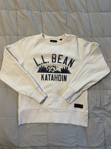 LL Bean Todd Snyder Organic Cotton Sweatshirt Mt Katahdin Graphic Ivory XS
