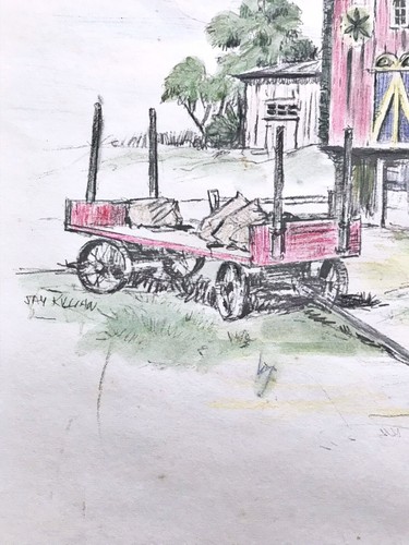 Jay Killian Watercolor Old Barn Country Scene Folk Art - 11” x 17” Signed - Picture 3 of 3