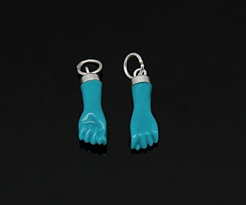COLGANTE FIGA PLATA de ley 925 en resina Azul Protector + Estuche - Imagen 3 de 4