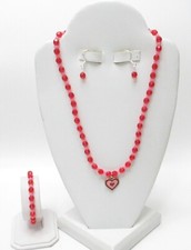 VALENTINE'S RED/PINK HEART 4 PIECE CHILD'S JEWELRY-NEW-REALLY CUTE
