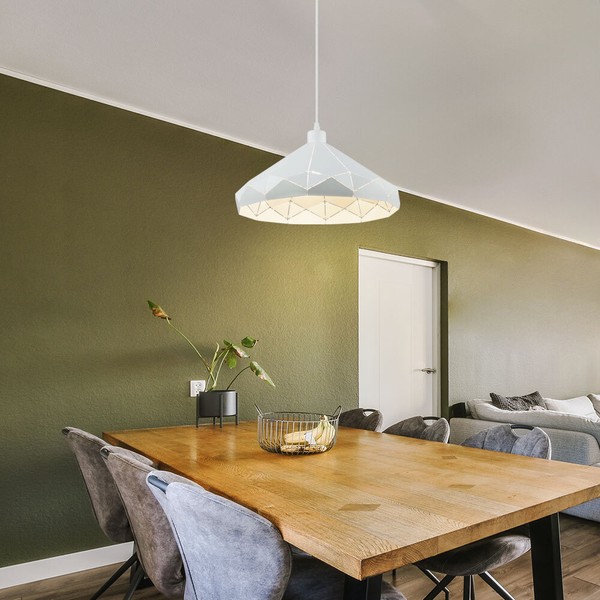 Pendelleuchte HäNgelampe Schlafzimmerlampe Pendellampe 1 Flammig Weiß H 120 Cm-image