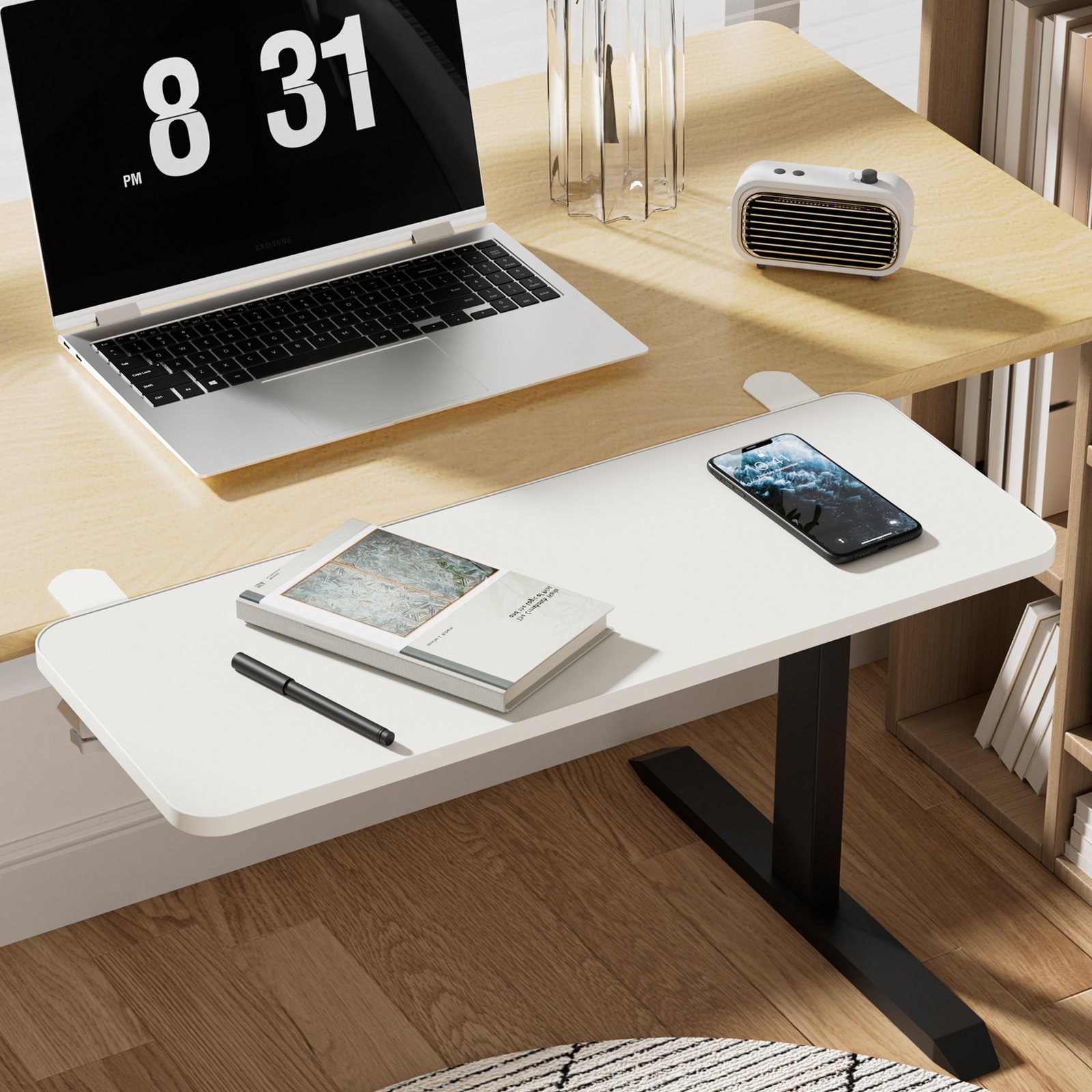 Keyboard Holder with Adjustable C Clamp, Keyboard Tray Desk Extender