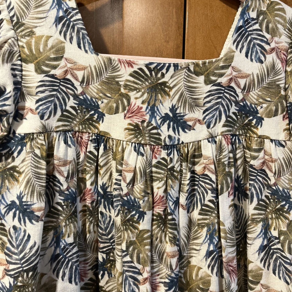 Vestido La Coqueta de lino con estampado de palmas para niño pequeño talla 5 Foto 2 de 4