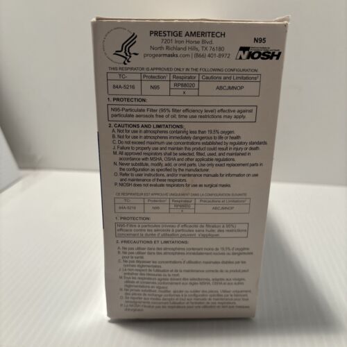 ProGear RP88020 medizinische Qualität N95 Atemschutzmaske & OP-Maske 50 Stück - normale Größe. - Bild 2 von 6