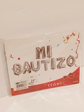 Mi Bautizo Silver Balloons Spanish Letters My Baptism Balloon 16"