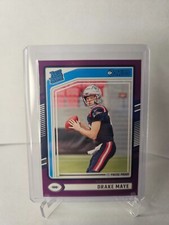 CLEAN! DRAKE MAYE RATED ROOKIE 2024 PANINI DONRUSS PURPLE PRESS PROOF #379 PATS!