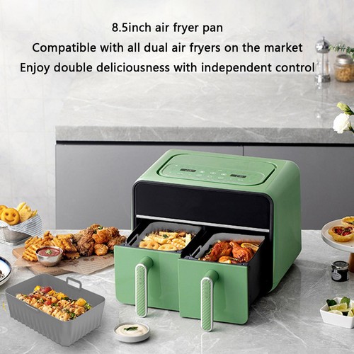2 * Silicone Air Fryer Tray Basket Liners Non-Stick Safe Oven Baking Tray - Picture 6 of 10