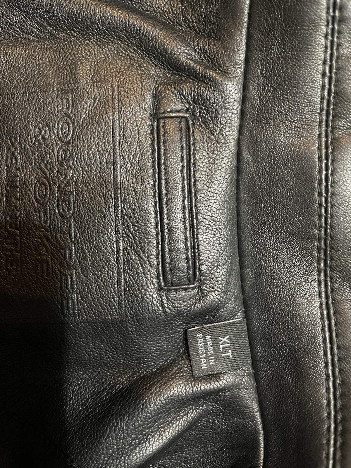 Leather Jacket (Premium - Lambskin) BLACK Men’s  Roundtree  & York  SIZE XLT image 6