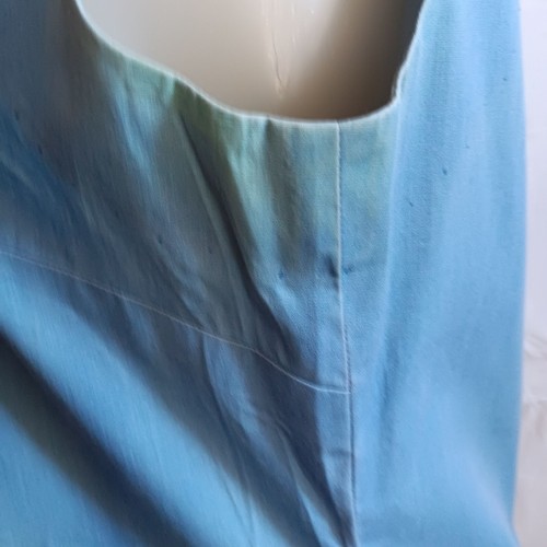 1Of1 Women's M/L Vintage 1960s Blue House Dress Ric Rac Trim Ring Zipper Pockets - Picture 9 of 11