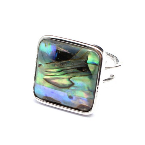 Natural Abalone Shell Ring Energy Reiki Healing Amulet Adjustable Silver Plated - Picture 7 of 18