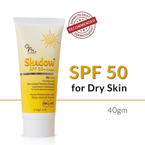 FIXDERMA Shadow Sunscreen SPF 50+ Cream For Dry Skin, PA+++ Protection, Broad Sp - Foto 2 di 7
