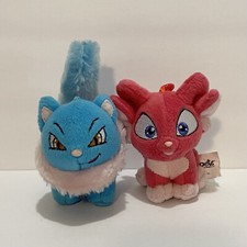 2004 Thinkway Neopets 4  Pink Acara And Blue Wocky Plush No Star Tags