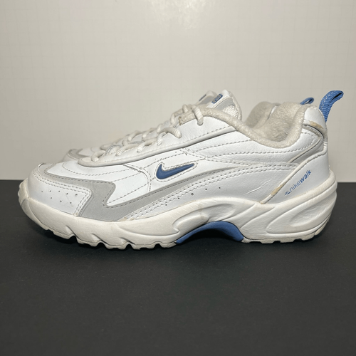 Womens Vintage NIKE Walk White Leather Athletic Shoes / Size 7 - Picture 3 of 9