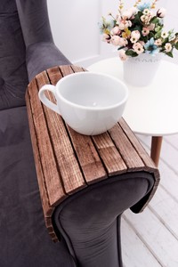 Sofa Arm Tray Couch Table Wood Coffee Armchair Side Image Is Loading Sofa Arm Tray Couch Table Wood Coffee