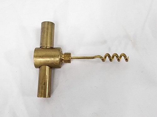 Vintage Minimalist MCM Solid Brass Corkscrew Wine Bottle Opener