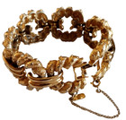 Vintage Monet Statement Couture Gold Tone Links Bracelet Chunky Textured