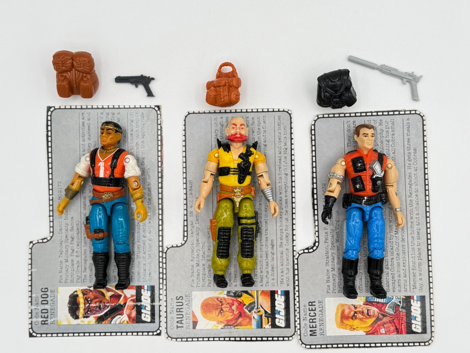 GI Joe 1987 Sgt. Slaughter's Renegades Vintage Hasbro Action Figures With Cards