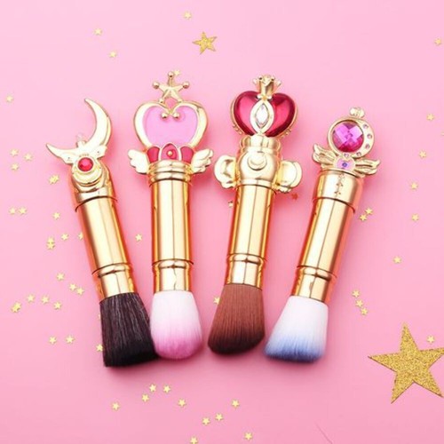 Kabuki Makeup Brushes Face Contour Powder Liquid Retractable 4-Pieces Full Set - Picture 2 of 10