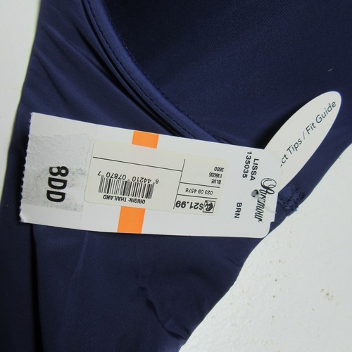 Paramour Women Size 38DD T-Shirt Bra Lissa Embroidered Strap Detail Indigo - Picture 6 of 7