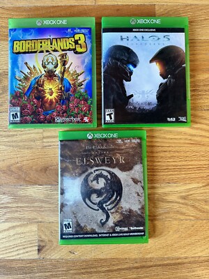 xbox one games lot - Borderlands 3, Halo 5 Guardians, Elder Scrolls Elsweyr