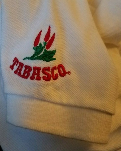 Womens Tabasco Polo Shirt XL Solid Collared White Embroidered Outer Banks - Picture 3 of 6